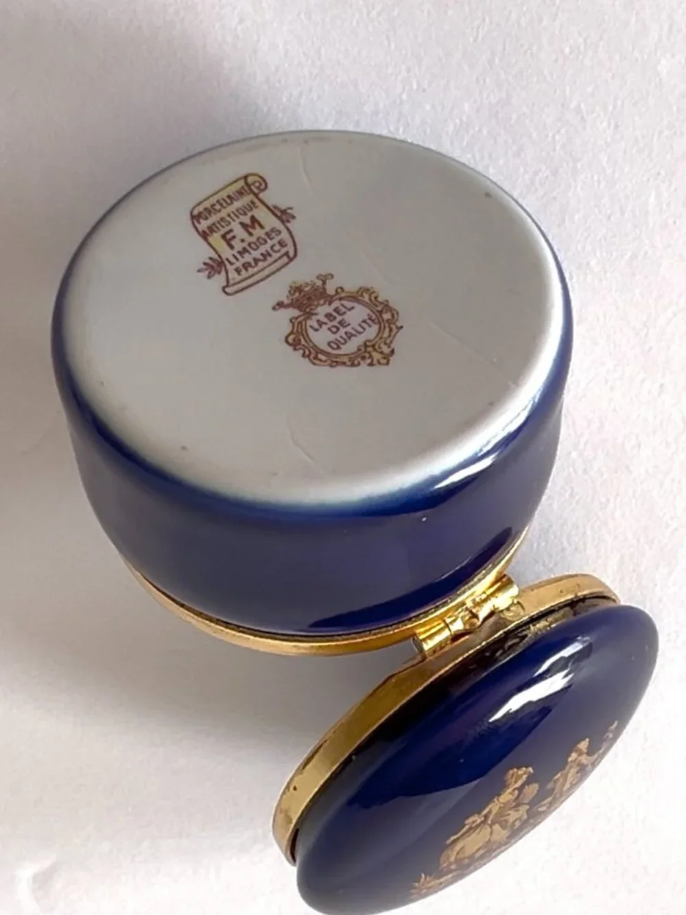 Cobalt LIMOGES FRANCE Trinket Box